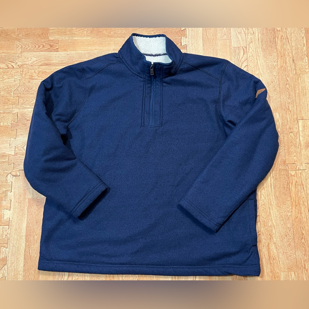 Orvis Navy Blue Quarter Zip Pullover Sweater XXL Warm Cozy Classic